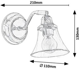 Rabalux 3207 - Kúpeľňová nástenná lampa ANTOINE 1xE14/40W/230V IP44