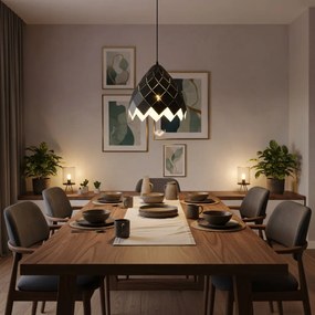 Toolight Toolight, závesná kovová stropná lampa 1xE27 APP338-1CP, čierna, OSW-05019