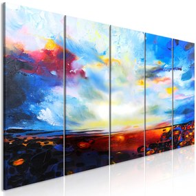 Artgeist Obraz - Colourful Sky (5 Parts) Narrow Veľkosť: 200x80, Verzia: Premium Print