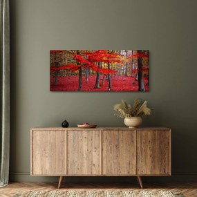 Obraz - Červený les (120x50 cm)