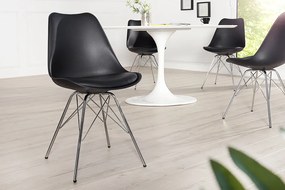 Dizajnová jedálenská stolička Scandinavia čierna