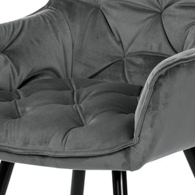 Jedálenská stolička zamatová, sivá DCH-421 GREY4