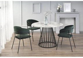 Jedálenský stôl SEREIN dekor biely mramor/čierna