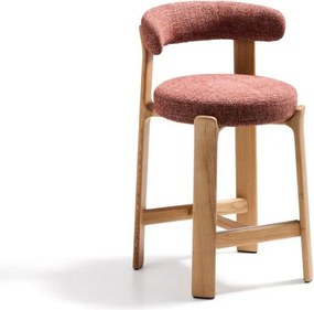 Barová stolička z jaseňového dreva v terakotovej farbe/v svetlo prírodnej farbe (výška sedadla 65 cm) Granite – Kave Home