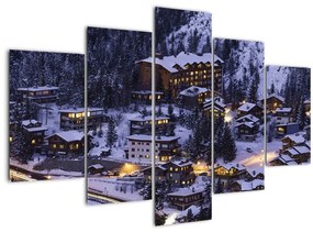 Obraz - horské zimné mestečko (150x105 cm)