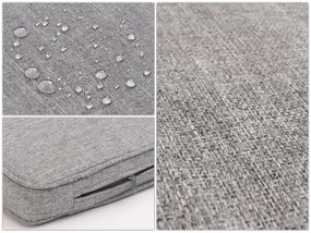 Záhradná súprava 2 kresiel, pohovky a stolíka HWC-N46, akáciové drevo - sivé vankúše