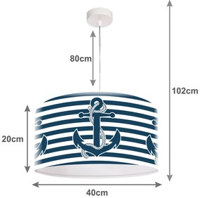 Maritime závesná lampa Ahoj s motívom kotvy