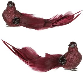 Súprava vtáčikov na klipe, fialová, 4 ks