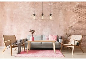 Luster na lanku MATT 3xE27/60W/230V čierna/zlatá