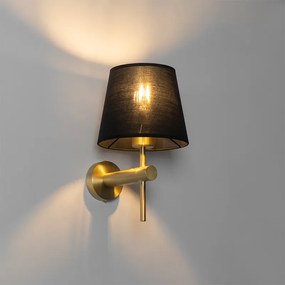 Moderná nástenná lampa mosadz s čiernou - Pluk