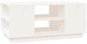 vidaXL Konferenčný stolík biely 90x49x40,5 cm borovicový masív