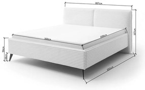 Béžová čalúnená dvojlôžková posteľ s úložným priestorom s roštom 160x200 cm Matera – Meise Möbel