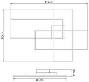 Globo 67227-100B - LED Stmievateľné stropné svietidlo GABRIEL LED/100W/230V + DO