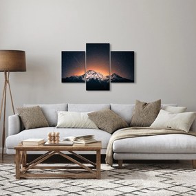 Obraz hviezdnej oblohy s horami (90x60 cm)