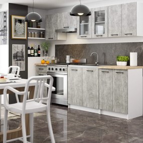 Kuchyňská linka Olivie 2,4 m prosklená beton