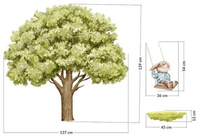 lovel.sk Nálepka na stenu Forest strom so zajačikom DK475