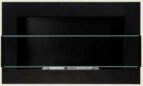 Závesný biokrb na stenu EOS ČIERNY MAT SO SKLOM 65x40x12