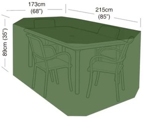 Krycia plachta na set 4 stoličiek+obdĺž.stôl 215 x 173 x 89 cm, PE 90g/m2 MA791839