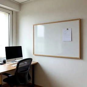 Toptabule.sk  Biela magnetická tabuľa NATURE LINE v drevenom ráme SVETLÝ DUB 60x40 cm