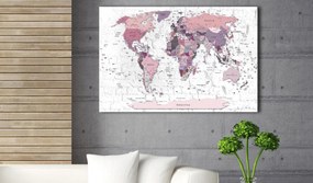 Artgeist Obraz na korku - Pink Frontiers [Cork Map] Veľkosť: 120x80