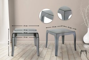 Stôl Queen - v43 x 50 x 50 cm - Čierna