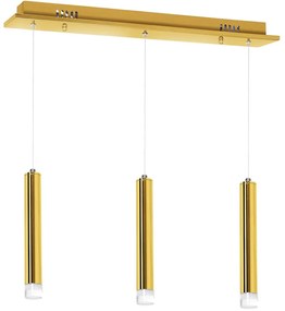 Závesné svietidlo Goldie, 3x zlaté kovové tienidlo, g
