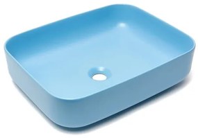 Umývadlo na dosku SAT Infinitio 50x39 cm modrá mat bez prepadu SATINF5039LBLM, 1 ks