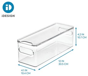 Transparentný úložný box s vekom iDesign The Home Edit, 31,1 x 10,8 cm