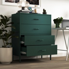 Komoda CARLA, 800 x 1015 x 400 mm, Modern: fľaškovo zelená farba