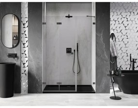 Mexen Lunar-F, skladacie ľavé sprchové dvere 150 cm, 8mm číre sklo, grafitový profil, 836S-150-050-95-00-L