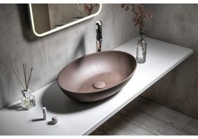 Sapho - Umivalnik na pult FORMIGO 60x40 cm beton/rjava