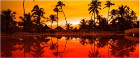 Obraz - Západ slnka nad rezortom (120x50 cm)