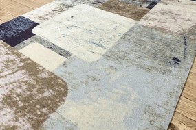 Protišmykový behúň DIGITAL - SQUARES Geometrický, modrý / béžový