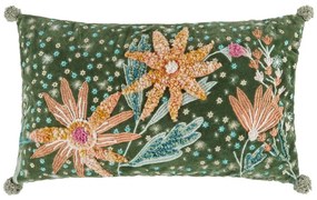 BOHEMIAN Vankúš kvetinová lúka 60 x 35 cm - zelená