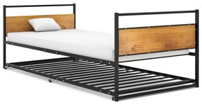 Rám rozkladacej postele čierny kovový 90x200 cm