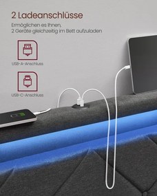 Manželská postel s LED osvetlením RMB827G02