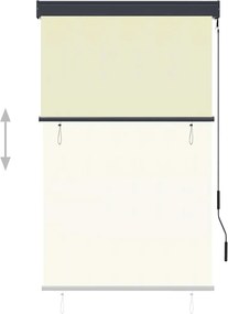 vidaXL Vonkajšia zatemňovacia roleta 100x250 cm krémová
