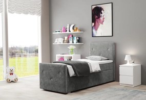 Čalúnená posteľ boxspring COLITA + topper, 100x200, riviera 87, pravá