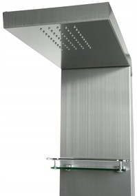 Sprchový rohový panel TOLEDO 4v1 - s výtokom do vane - INOX