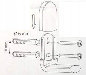 Erga Vigo, nástenný 1-radový držiak na uteráky 60cm, chrómová, ERG-07679