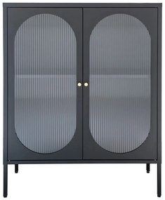 Čierna kovová vitrína 90x110 cm Adelaide – House Nordic