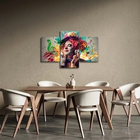 Obraz - Umelkyňa so slúchadlami (90x60 cm)