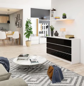 Komoda Keanu (lesk čierny). Akcia -20%. Vlastná spoľahlivá doprava až k Vám domov. 1128678