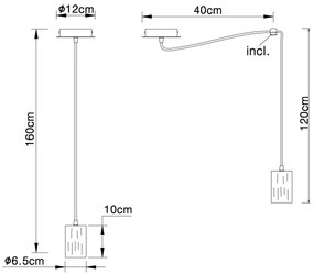 Globo 54032-1H - Luster na lanku JOSEBA 1xE27/60W/230V