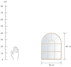FINESTRA Zrkadlové okno 30 cm - zlatá