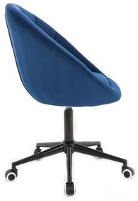 LuxuryForm DESIGN Kreslo VERA VELUR na čiernej podstave s kolieskami - modré
