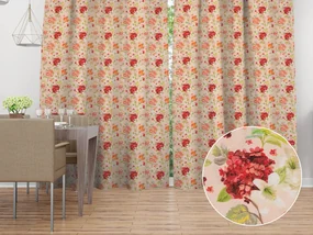 Biante Dekoračný záves PML-091 Hortenzie a ľalie na ružovom 145x220 cm