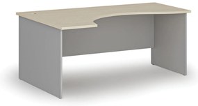Ergonomický kancelársky písací stôl PRIMO GRAY, 180x120 cm, ľavý, sivá/breza