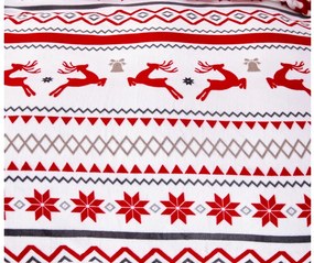 2x obliečky mikroplyš RETRO CHRISTMAS biele + plachta mikroplyš SOFT 180x200 cm biela