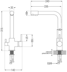 Mexen Leo, drez granitový 900x500x190 mm, 1-komorový a chrómová batéria Duero, biela, 6501-20-671600-00